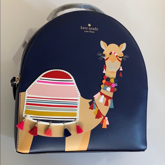 🆕Kate Spade Spice Camel Blue Sammi Backpack Bag - Picture 4 of 8
